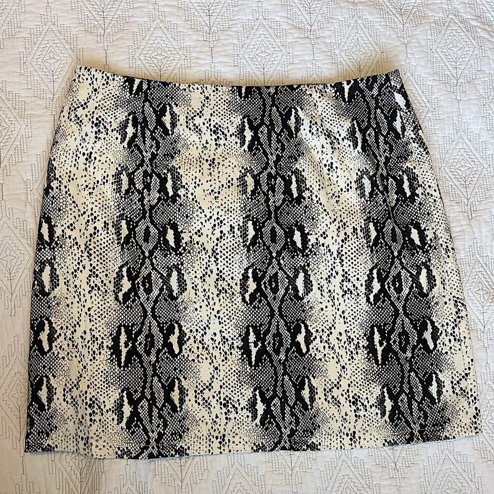 Boutique-Style Snake Skin Print Mini Skirt